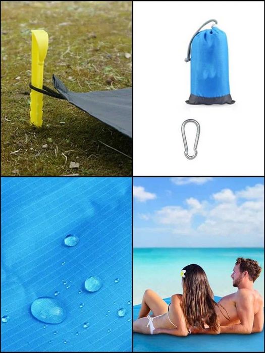 Пляжный коврик 210×200 см, влагостойкий и песок отталкивающий