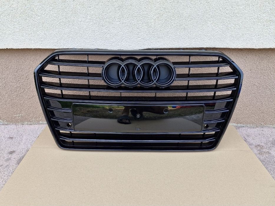 Grila centrala Audi A6 C7 facelift 2014-2018 Negru Lucios