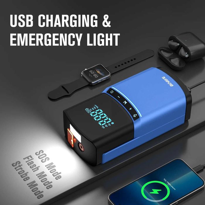 Автомобильный компрессор BUVAYE насос, Powerbank, Стартер аккумулятора