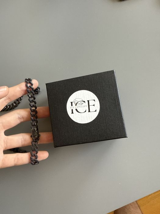 Colier Ice Concept Cuban Argint Black