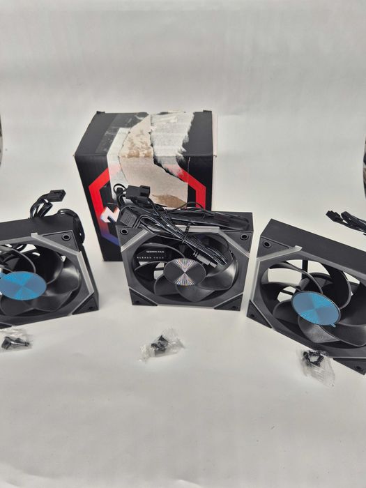 Set 3 Ventilatoare Asiahorse Nyota 120mm Reverse Black ARGB