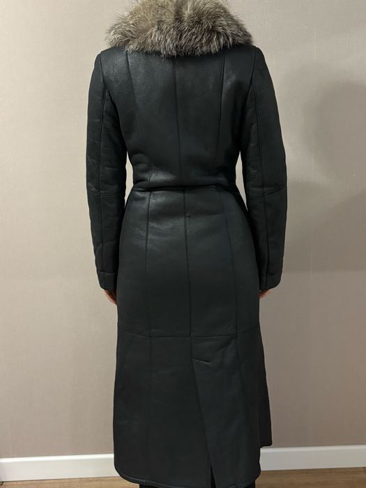 Дубленка кожаная чернобурка