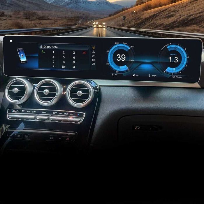 Dual Display Android Мултимедия за Mercedes Benz C/GLC Class 2016-2019