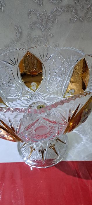 Оргинал богема хрусталь  ваза для фруктов производства Чехословакия