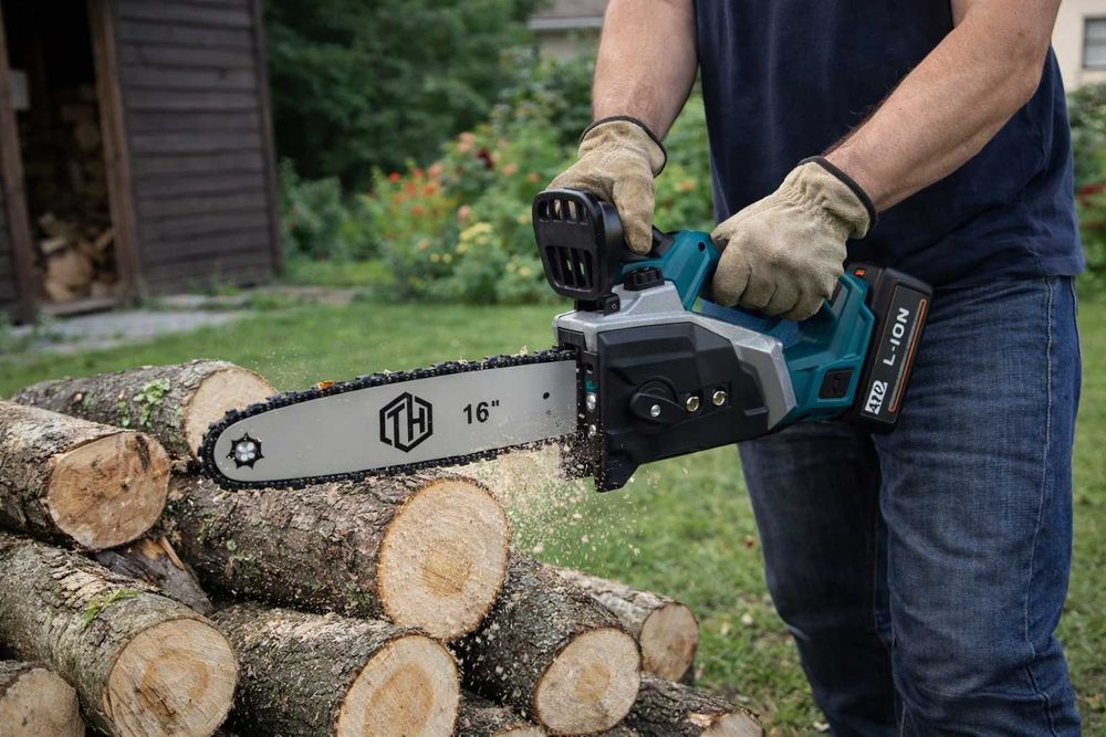 Drujba pe acumulator THO 42V lama 16 inch + 2 baterii