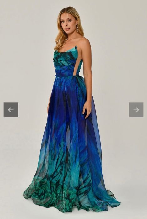 Официална дълга рокля с цепка