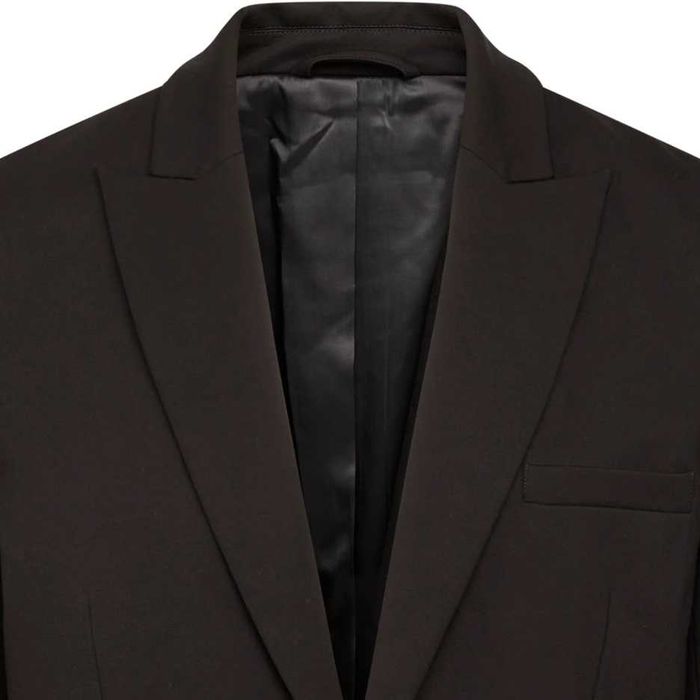 Costum slim fit premim Bruuns Bazaar 48 M negru material respirabil