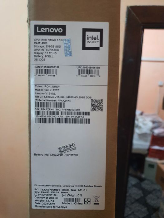 Noutbuk LENOVO V15-IGL