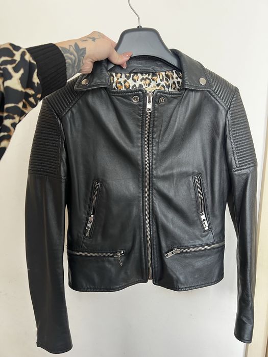 Естествена кожа яке на Mango