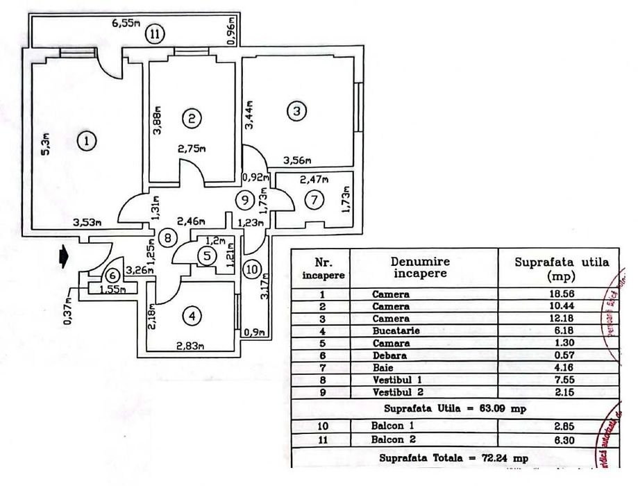 Ap 3 Camere Modern Mobilat/Utilat Centrala si Parcare in D-na Ghica