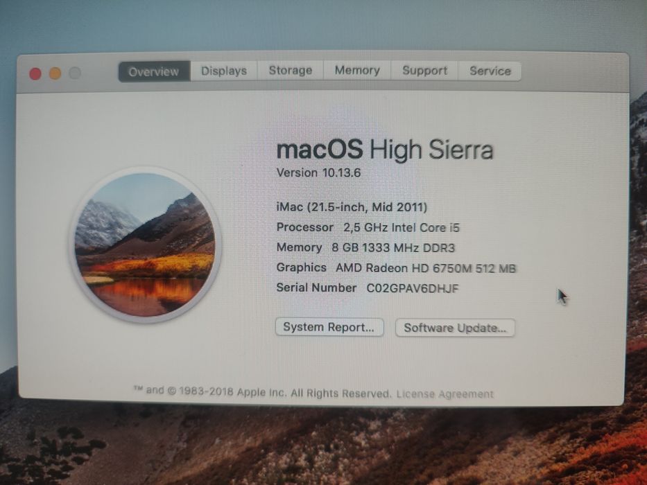 Apple iMac 21.5 SSD + magic mouse + magic keyboard