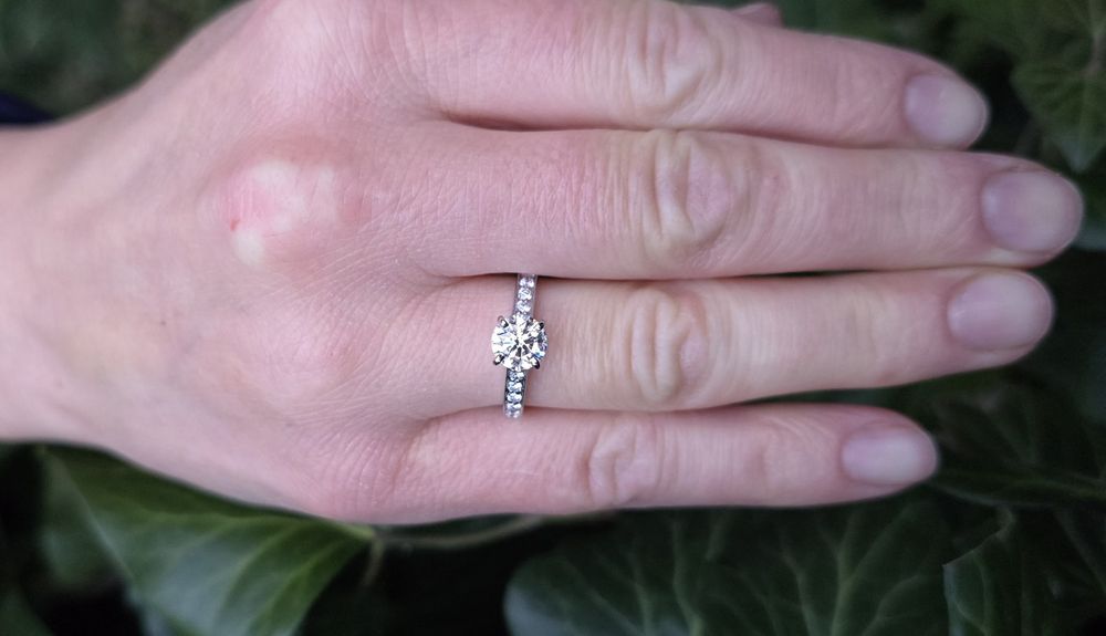 Inel de logodnă din aur alb cu diamante naturale 1,30ct