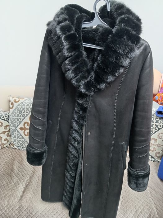 Дубленка с норковой отделкой