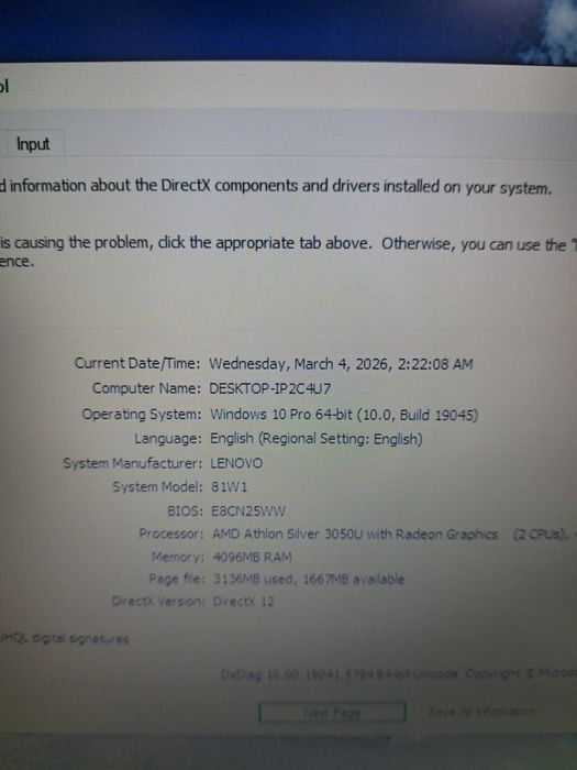 Laptop lenovo ideapad 3