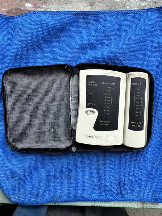 Lot componente electronice diverse + tester LAN TL-468