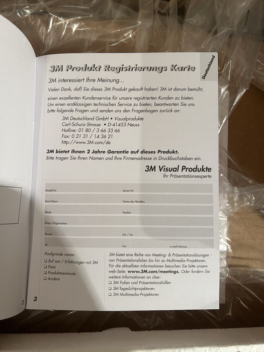 Верхний проектор 3M серии 1700