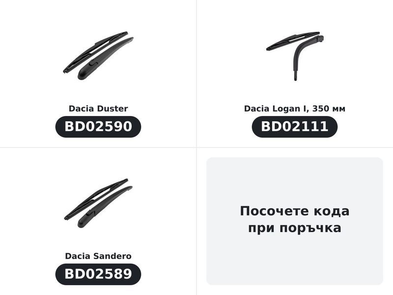 Комплект задно рамо с чистачка, Dacia — по модели (3)