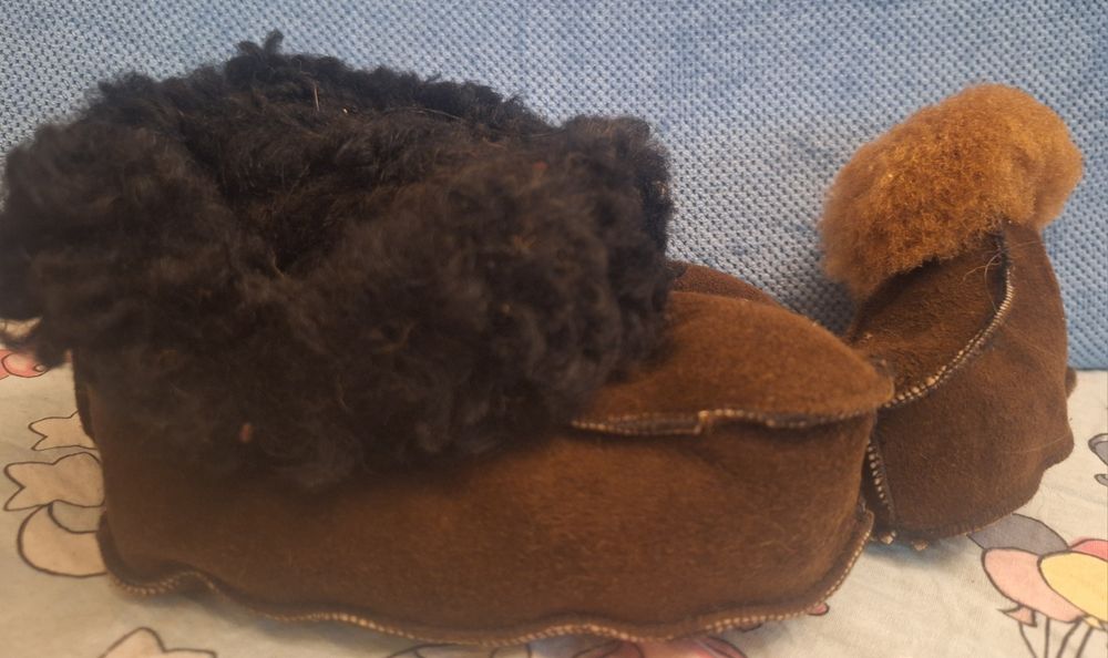 Детски пантофки / чехли естествена агнешка кожа