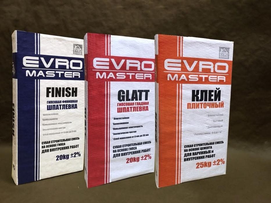 EVRO MASTER  Kafel kley Shpatlyovka barcha maxsulotlari