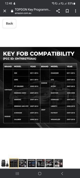 Programator OBD Chei TOPDON TopKey, Jeep, Dodge, Chrysler