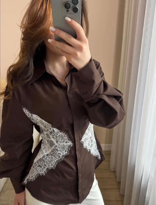 Продам рубашку с завязкой сзади