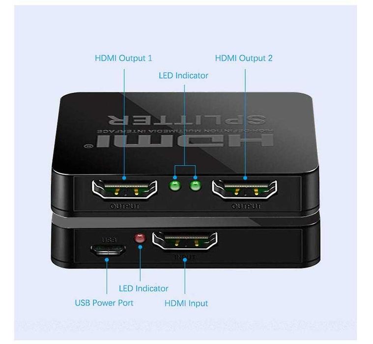 HDMI 4K сплитер 1 към 2