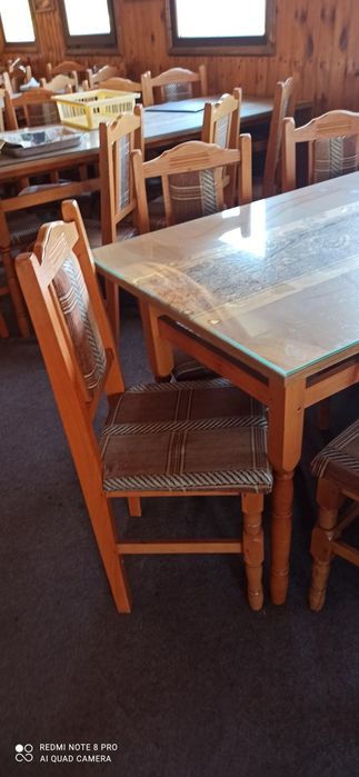 Masa restaurant cu 7 scaune (6 buc.)