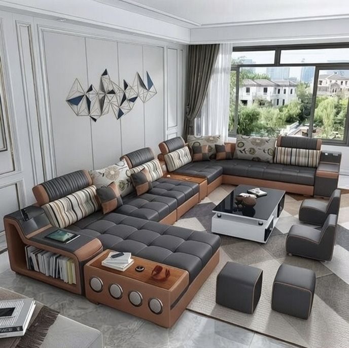 ПОД ЗАКАЗ! Premium большой диван из чистой кожи