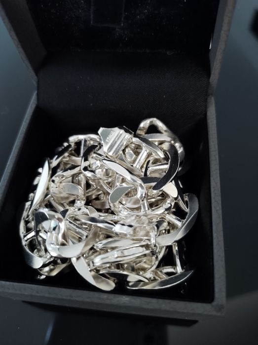 Set argint lanț + bratara