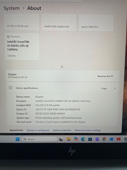 Laptop HP EliteBook 850 G6