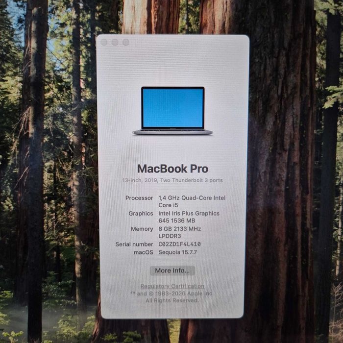 Macbook Pro 2019 i5 8/250gb Sequoia Zeus Amanet Rahova 31344