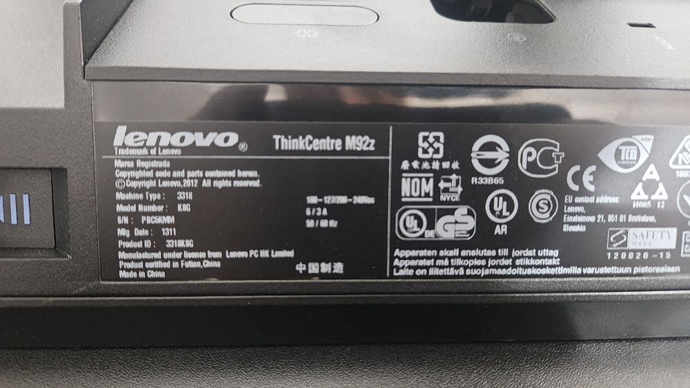 Lenovo all in one think centre M92z