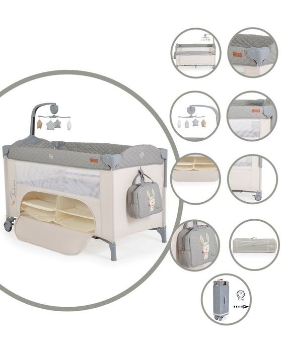 Детска кошара Cangaroo - Indiana, сива