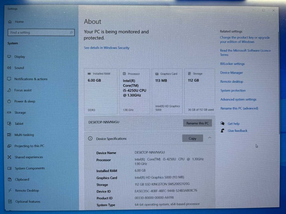 Mini PC Intel NUC D54250WYK - i5, 6GB RAM, 120GB SSD