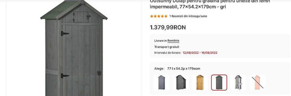 Outsunny Dulap pentru gradina pentru unelte din lemn impermeabil