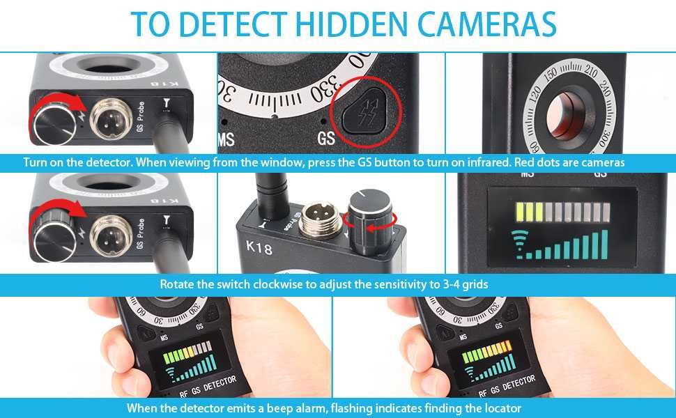 Детектор за скрита камера, GPS, подслушватели SIKVIO K18