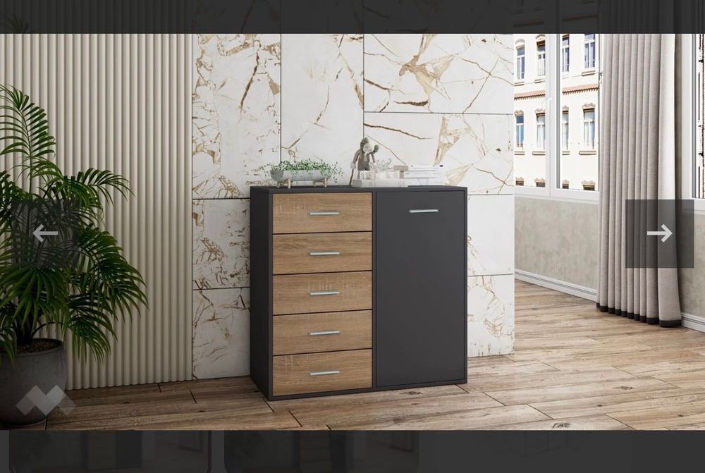 Скрин- антрацит с дъб сонома