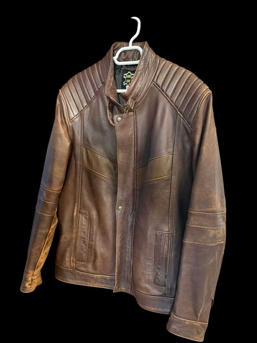 Geaca de piele vintage model biker