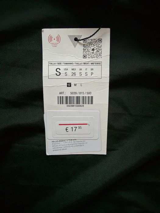 Еднорамо зелен топ Zara S (one shoulder)