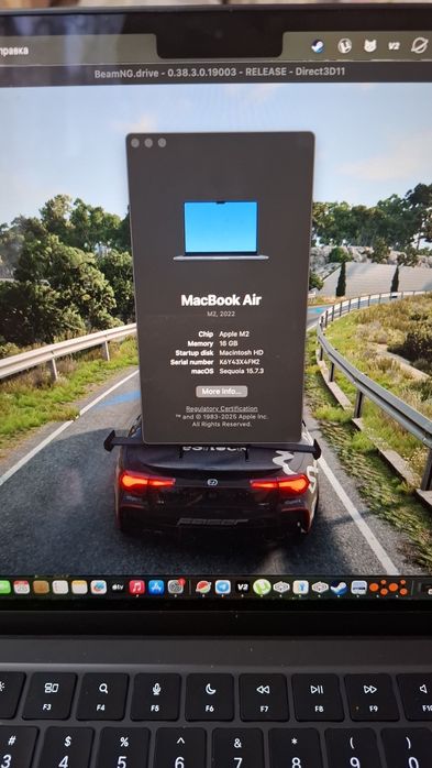 MacBook Air M2 —  16GB RAM, 256GB SSD, Yangi holat