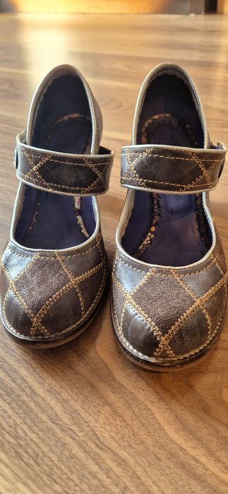 Pantofi piele, mar 37, toc gros