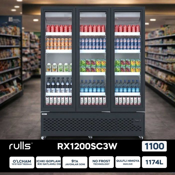 Витринный холодильник в Узбекистане Rulls rx360wsc