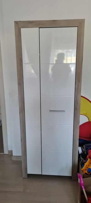 Set mobilier de hol comoda, oglinda și dulap