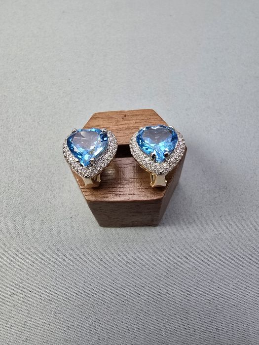 ‼️ Дамски Златни Обеци с Swiss Blue Topaz ‼️ - Заложна къща Бургас Галерия 65