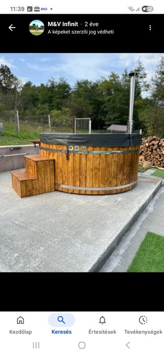 Джакузи на дърва външно с всички екстри