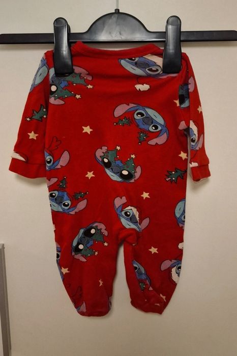 Salopeta stitch 0-3luni  tematica Crăciun 56-62