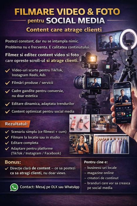 Filmare Video & Foto pentru Social Media