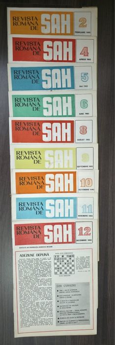 Colecție Revista Română de Șah anii '80 – set aproape complet, vintage