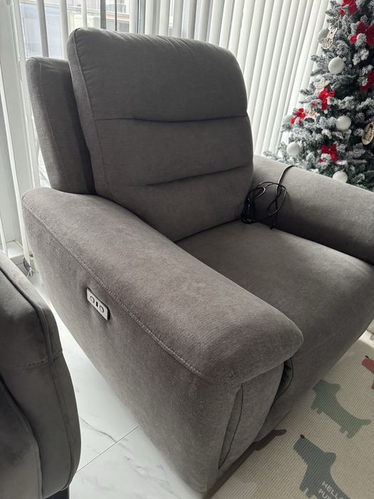 Фотьойл с електрически механизъм сив