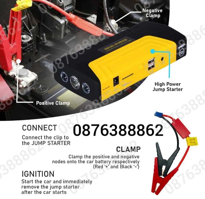 Комплект стартерно устройство High Power Jump  за кола + компресор